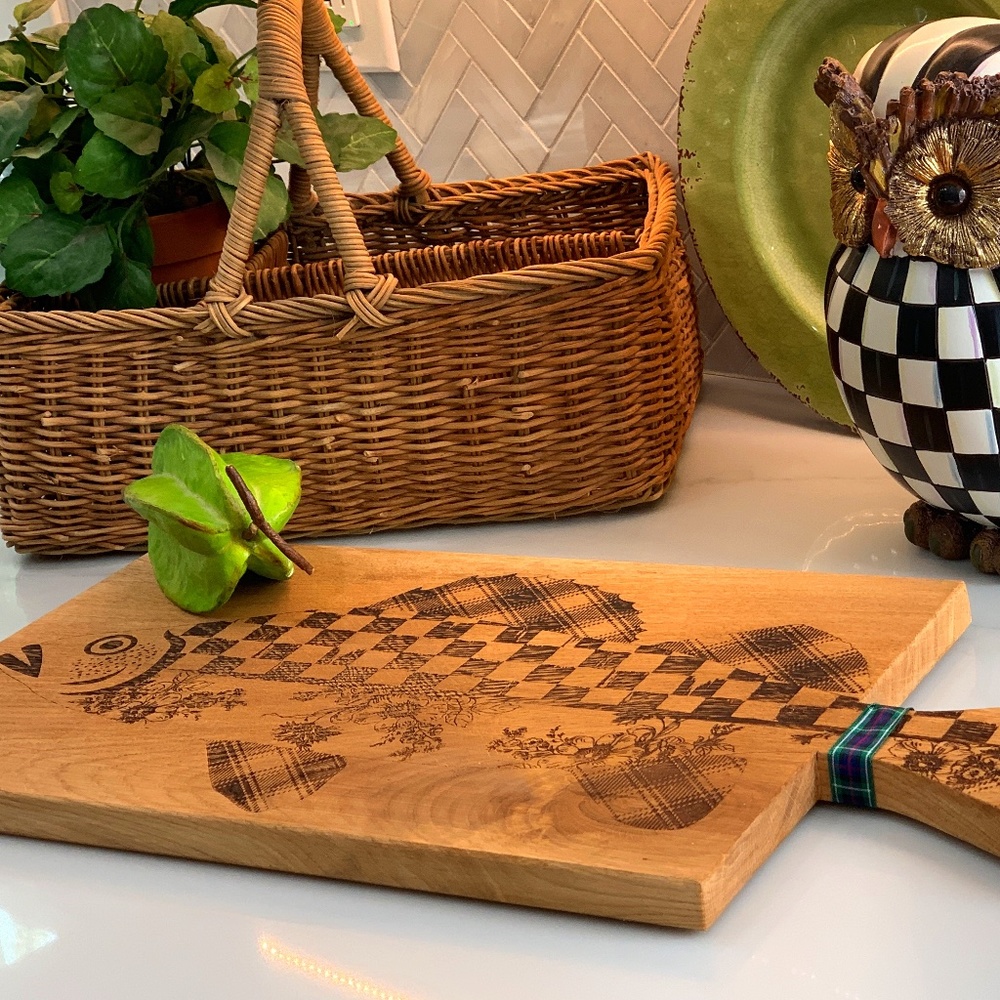Wooden Fish Serving Board -MacKenzie-Childs-NWT